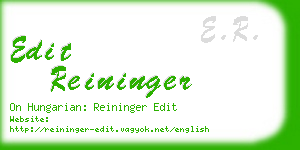 edit reininger business card